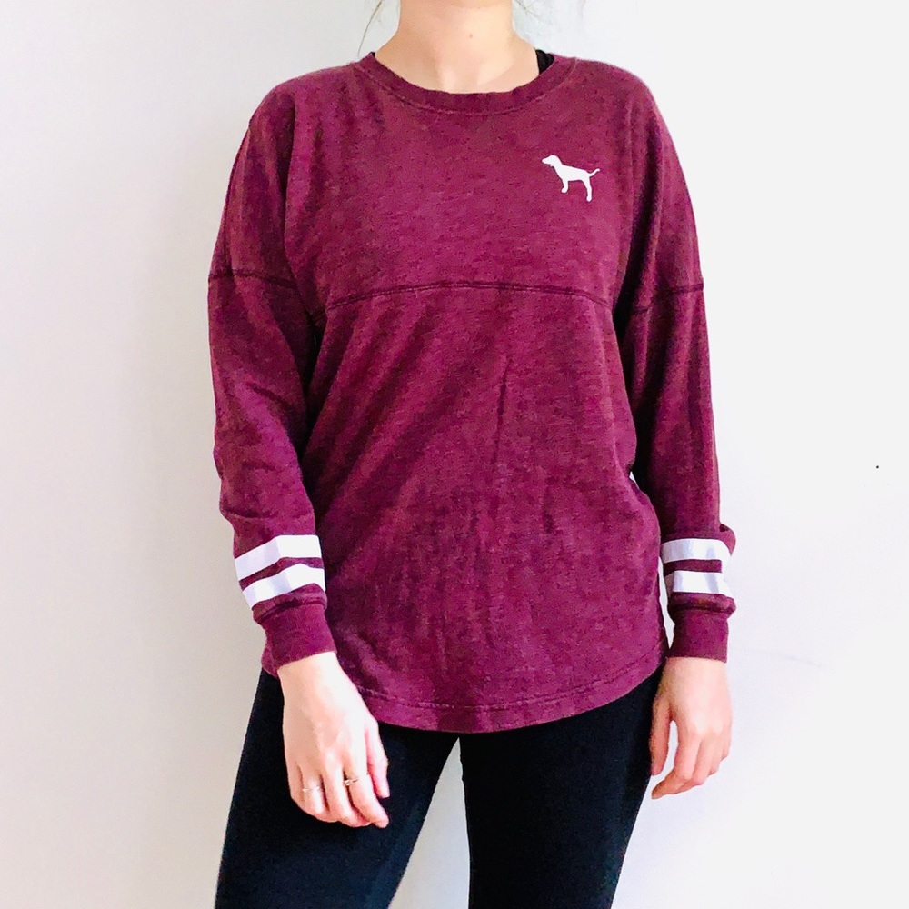 PINK Victoria’s Secret burgundy long sleeve shirt